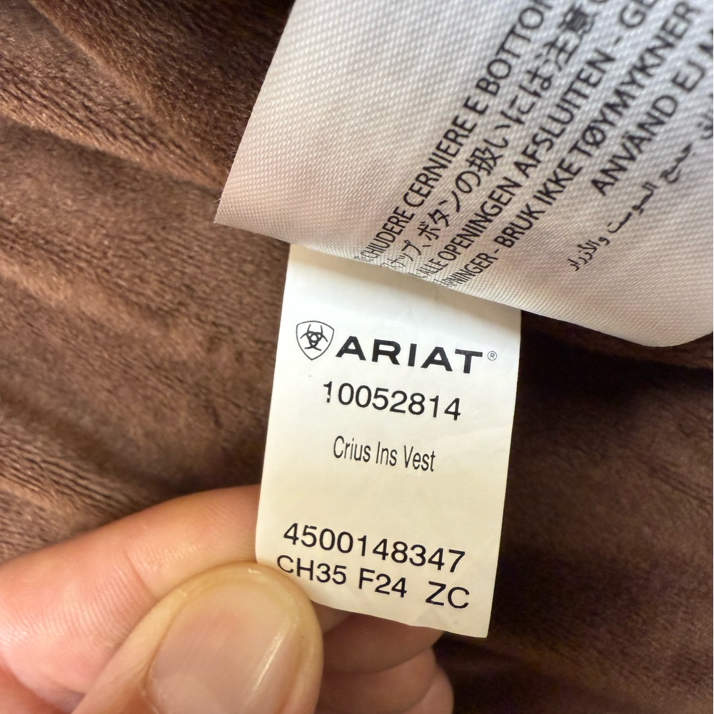 Men's XXL Ariat Crius Brown Insulated Quilted Wind/Waterproof Puffer Vest - Picture 11 of 11